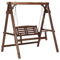 HOLLYWOODSCHAUKEL 2-Sitzer Dunkler Holzfarbton Nerito - Dunkelbraun, Holz (159/169/117cm) - Beliani