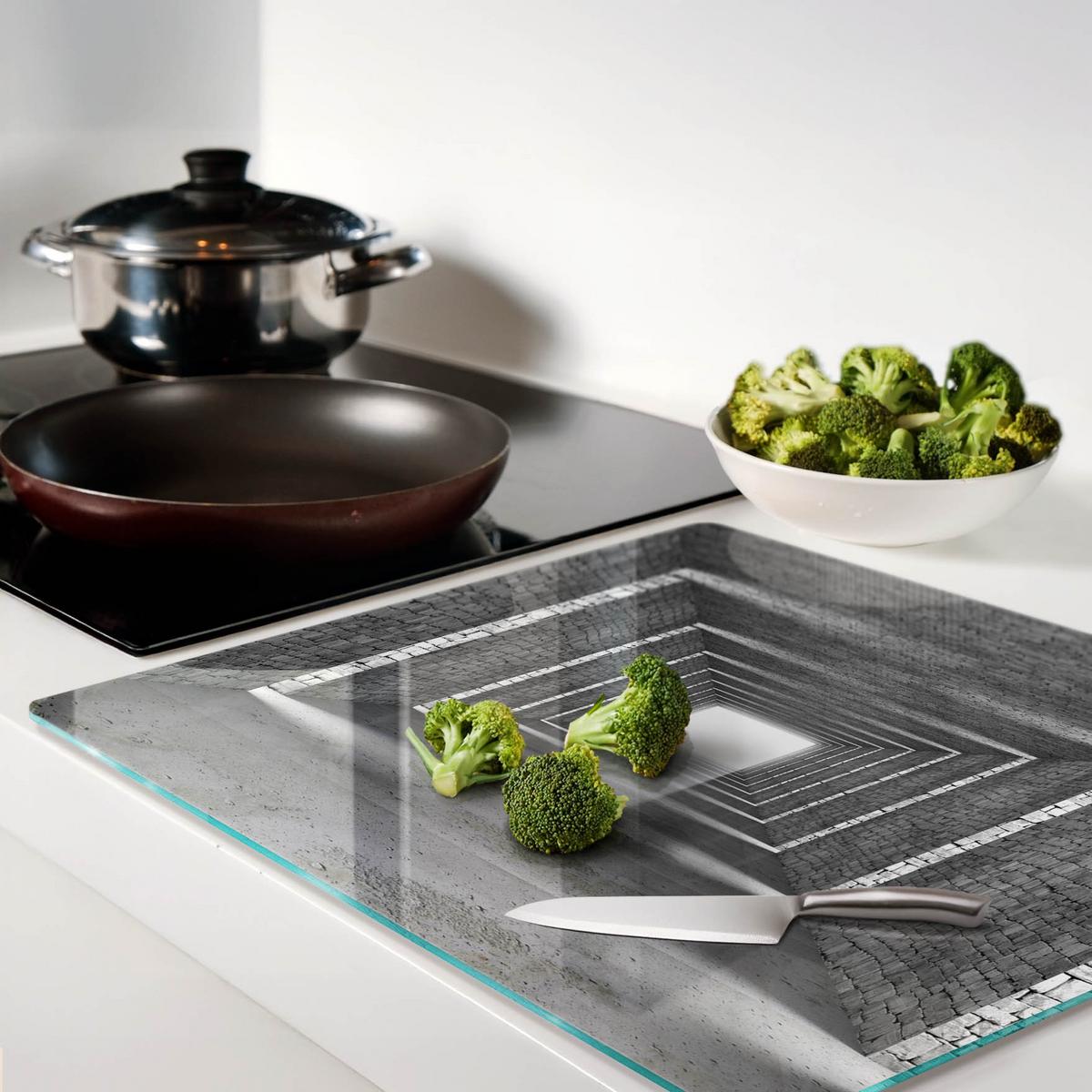 GLASPLATTE 60x52 cm Ziegel - Grau, Glas (60/0.4/52cm) - TULUP