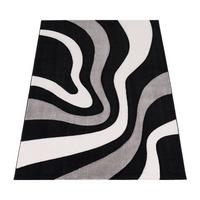 KURZFLORTEPPICH, abstrakt, aus Polypropylen, Schwarz, 60 x 110 cm - Schwarz, Textil (60/110cm) - KADIMA DESIGN