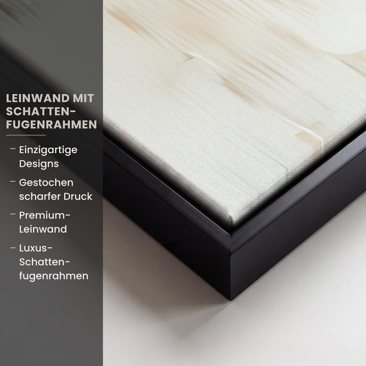 LEINWAND Bilder mit Rahmen - Abstrakt - Liebe - Schwarz und weiß - Modern - 60x40 - Schwarz, Textil (60/40cm) - MuchoWow