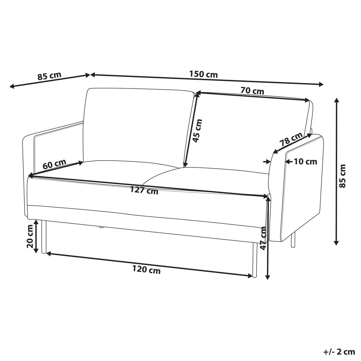 2-SITZER-SOFA Stoff Hellbeige Breda - Beige, Textil (150/85/85cm) - Beliani