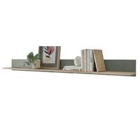 WANDBOARD in Salbei grün, Barista Eiche, Wandregal 170 x 15 cm - Salbeigrün/Eichefarben, Holzwerkstoff/Metall (170/15/17cm) - Furn.Design