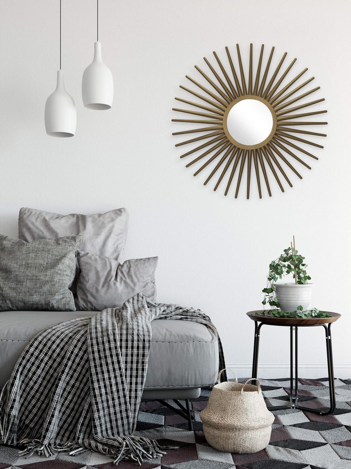 WANDSPIEGEL Gold 92/92 cm - Goldfarben, Metall (7.1/92/3cm) - KUNSTLOFT