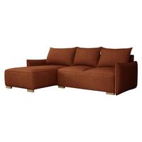 ECKSCHLAFSOFA Focus L - Bronzefarben/Naturfarben, Holz/Textil (240/155cm) - MIRJAN24
