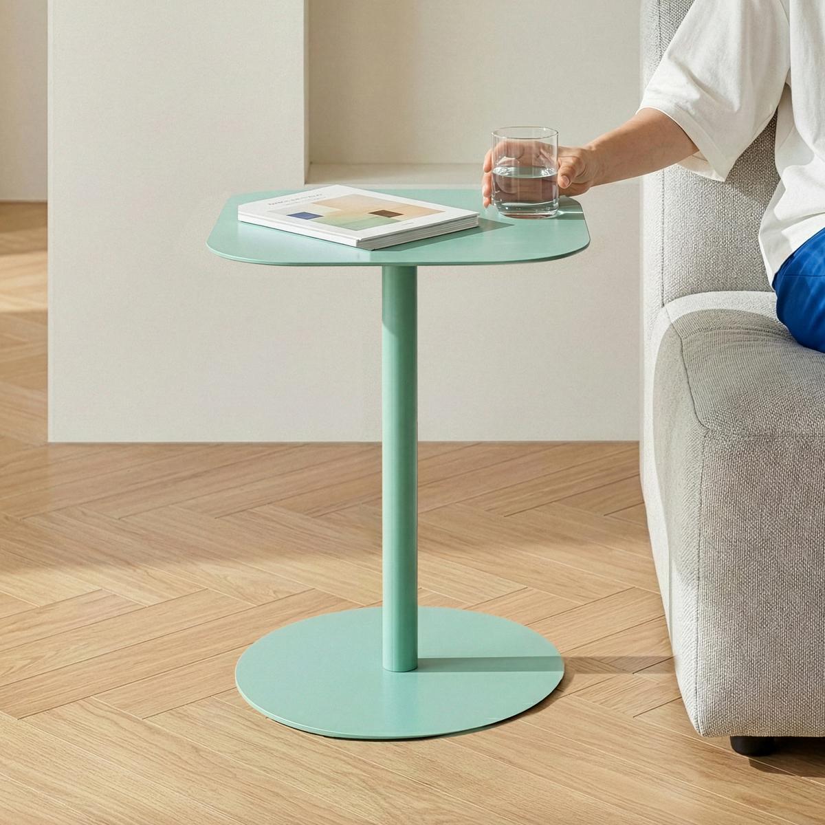 BEISTELLTISCH Nastätten - Mintgrün, Metall (40/40/50cm) - [en.casa]
