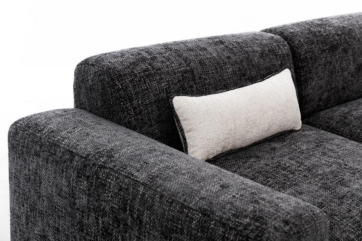 ECKSOFA L Form Jughlio Beige 240/165/75 cm Links mit Schlaffunktion - Beige/Schwarz, Kunststoff/Textil (165/240cm) - AX Living