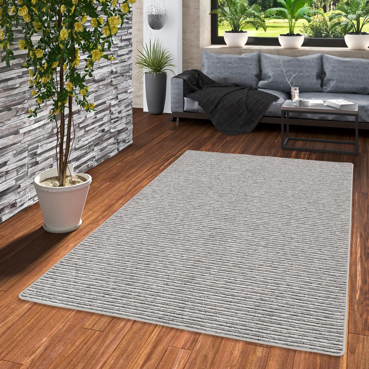 STREIFENBERBER TEPPICH MARTA - Grau, Textil (160/240cm) - Snapstyle