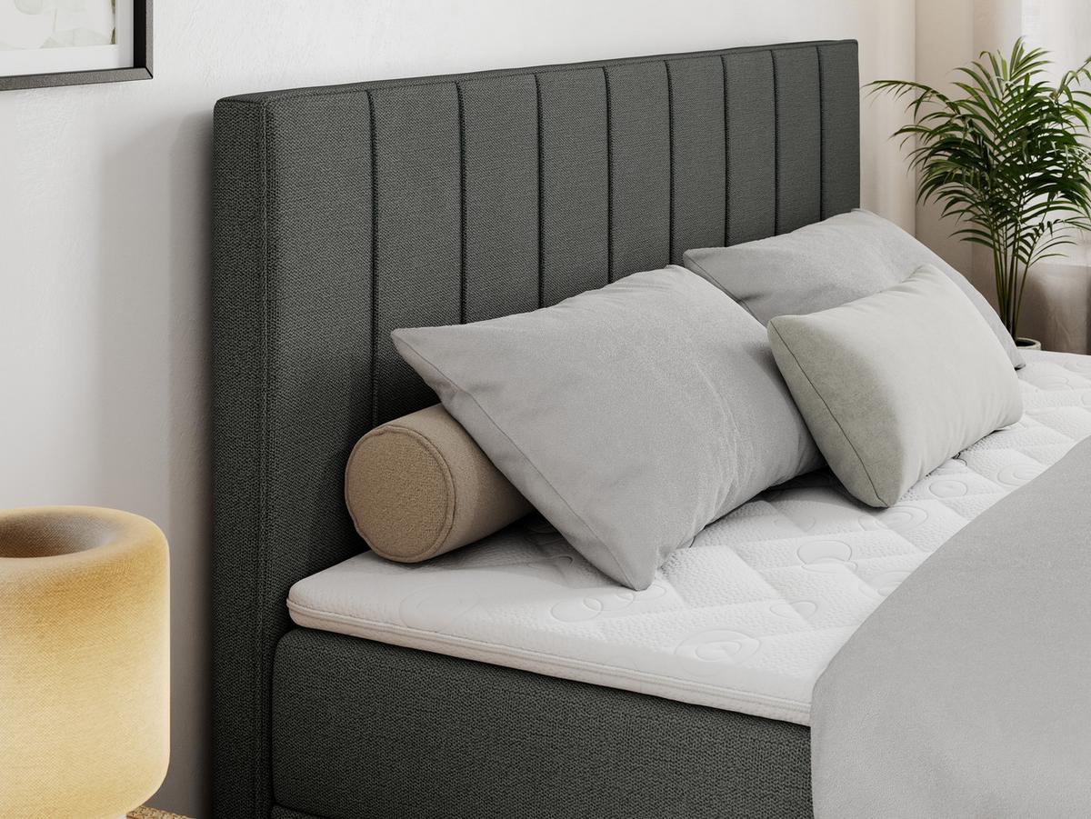 BOXBETT ALLY 200/200 Dunkelgrau Struktur - H4 - Dunkelgrau, Holz/Textil (200/200cm) - MKS