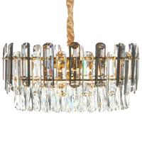 KRONLEUCHTER Glas Gold Mantaro - Transparent/Goldfarben, Glas (48/48/86cm) - Beliani