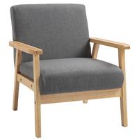 SESSEL mit Armlehnen in Leinenoptik - Grau, Textil (70/72/64cm) - HOMCOM