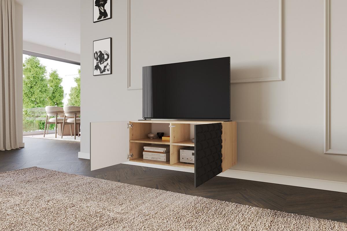 LOWBOARD VIRA-W 100x40x40 cm - Artisan / Schwarz - Schwarz, Holzwerkstoff (100/40/40cm) - ALTDECOR