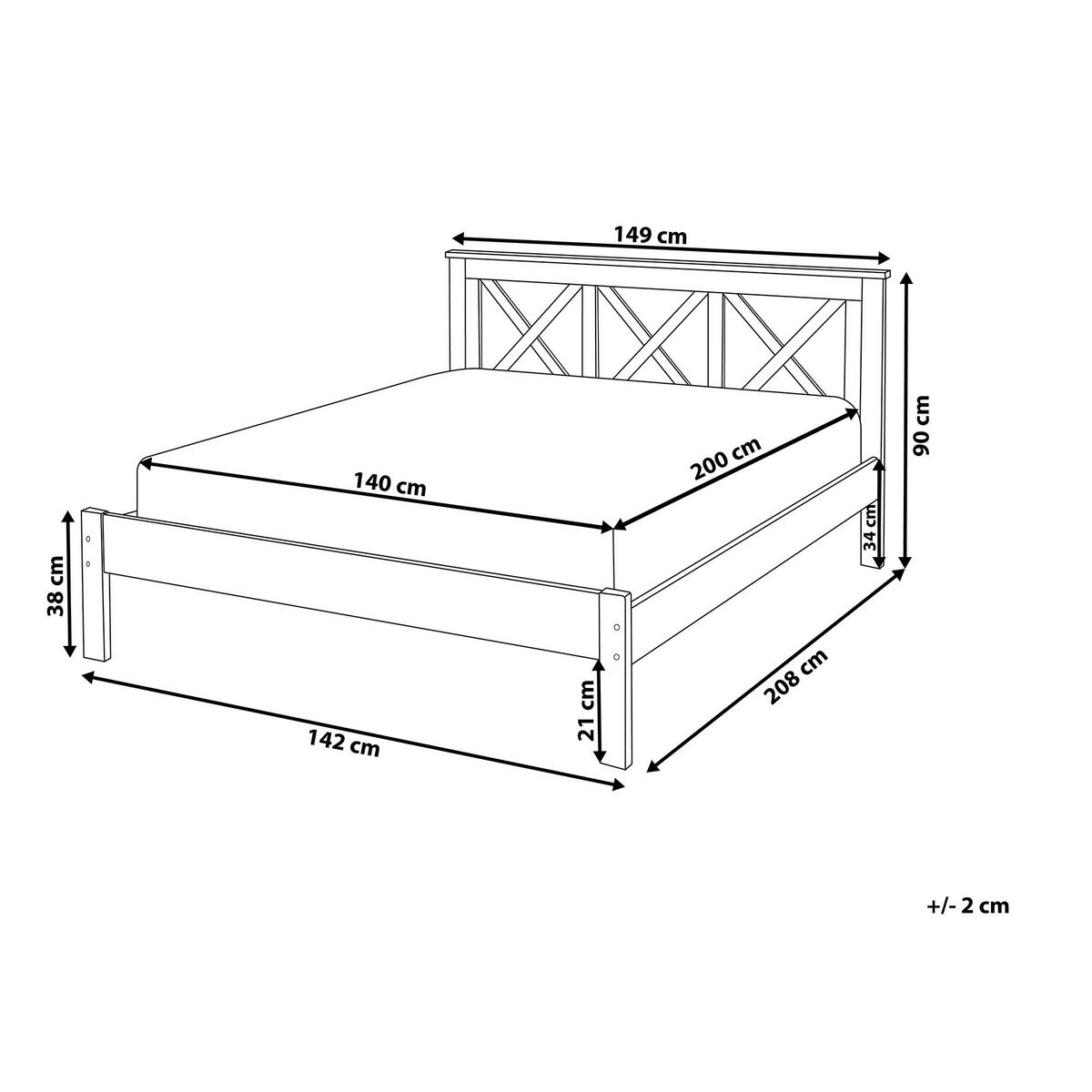 BETT mit Lattenrost 140x200 cm Heller Holzfarbton Tannay - Hellbraun, Holz (140/200cm) - Beliani