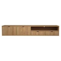 HÄNGELOWBOARD Evron mit 2 Schubladen und 2 Türen, 200 cm, Hikora Eiche - Eichefarben, Holzwerkstoff (200/35/40cm) - Beautysofa