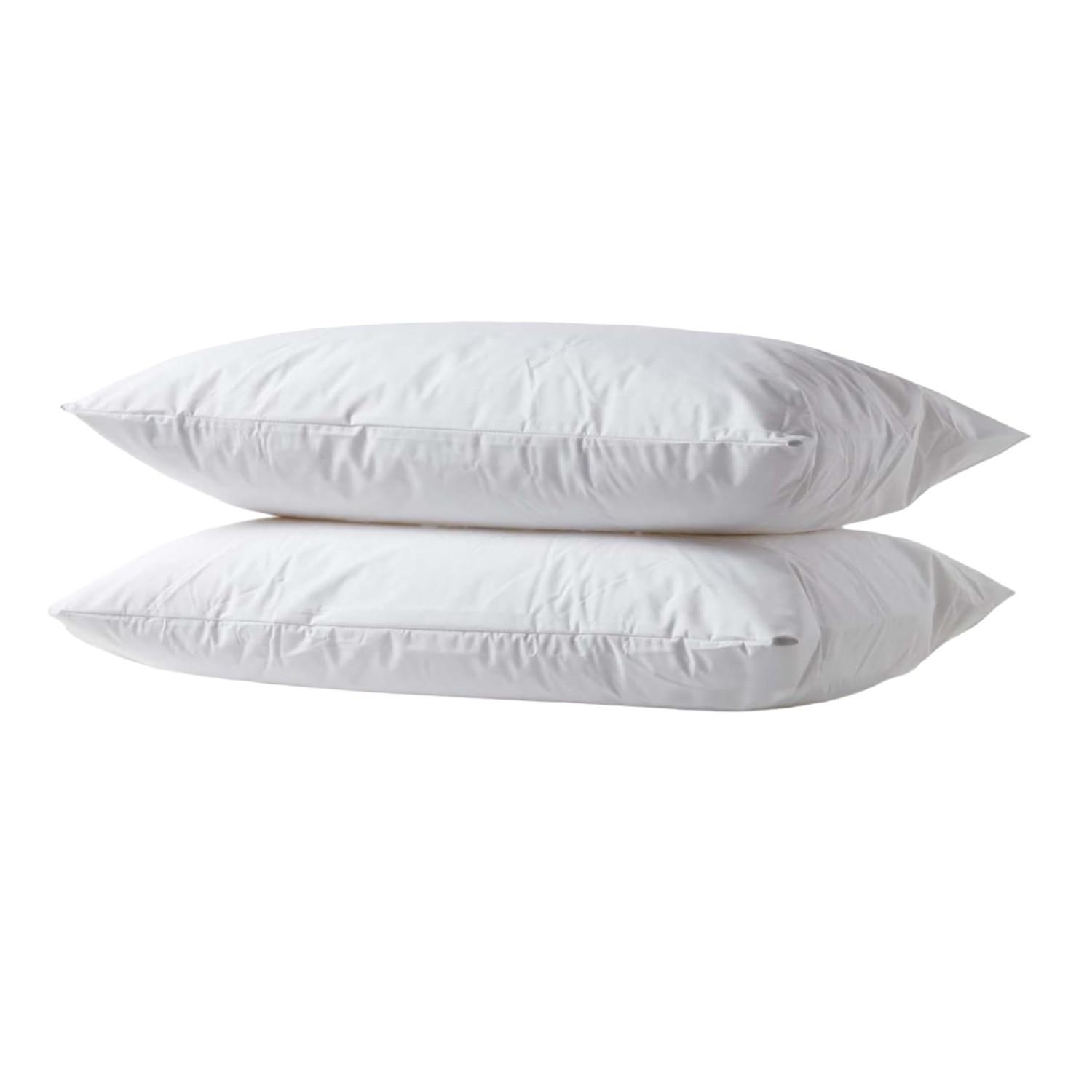 KISSENSCHONER wasserdicht 48/74 cm, 2er-Set mit Reißverschluss - Weiß, Textil (48/74cm) - Homescapes