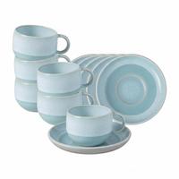 ESPRESSOTASSEN MIT UNTERTASSEN Perlemor Aqua blau 60 ml 6er Set - Blau, Keramik (12/6.5/12cm) - like.Villeroy & Boch
