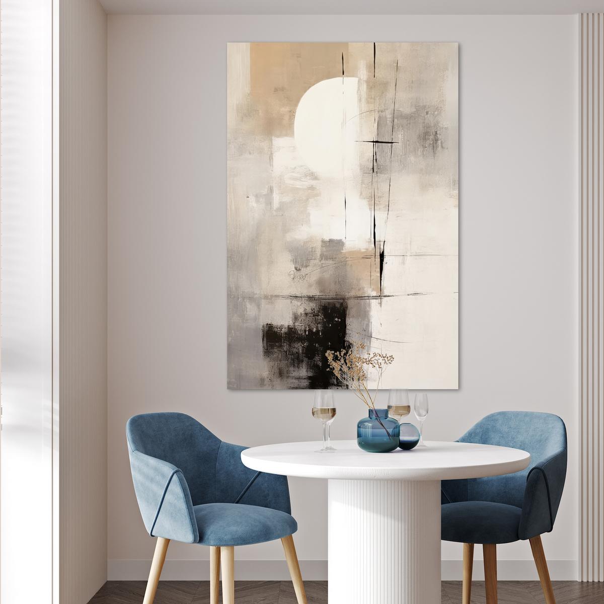 POSTER Abstrakt - Kunst - Grau Wandbild Schlafzimmer 80x120 cm - Hellgrau, Papier (80/120/0.1cm) - MuchoWow