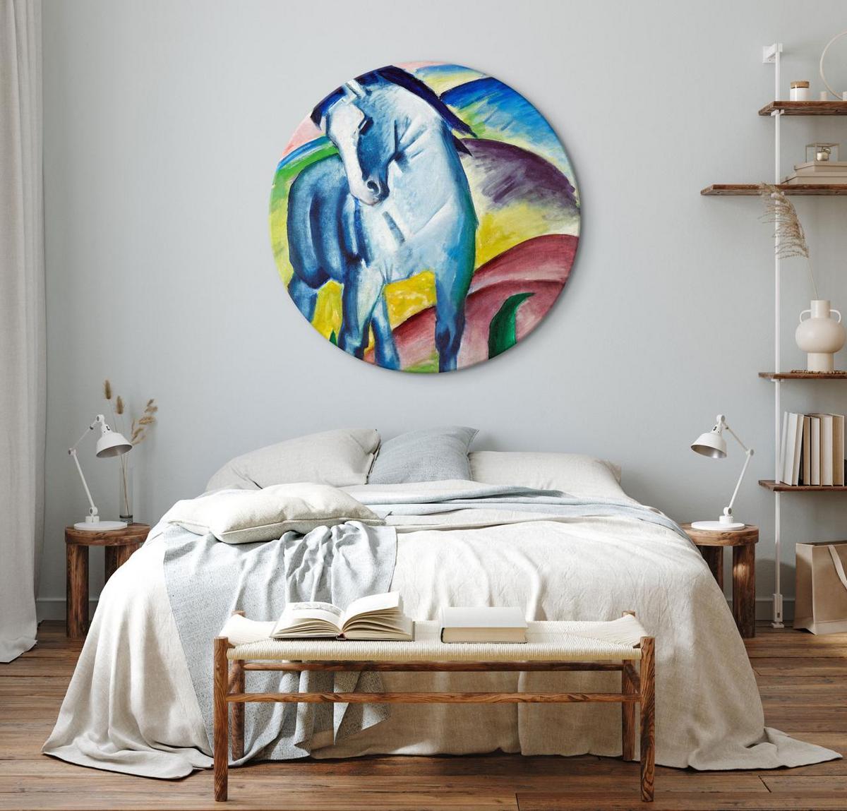 RUNDES BILD Blau 40/40 cm - Blau/Multicolor, Textil (40/40cm) - KUNSTLOFT