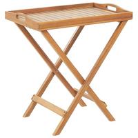 GARTENTISCH Massivholz Heller Holzfarbton Java - Hellbraun, Holz (45/68/73cm) - Beliani