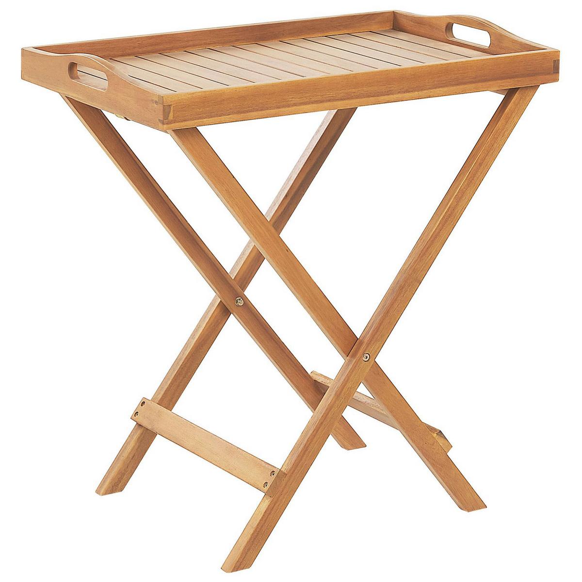 BALKONSET 2-Sitzer Akazienholz hellbraun verstellbar Java - Hellbraun, Holz - Beliani