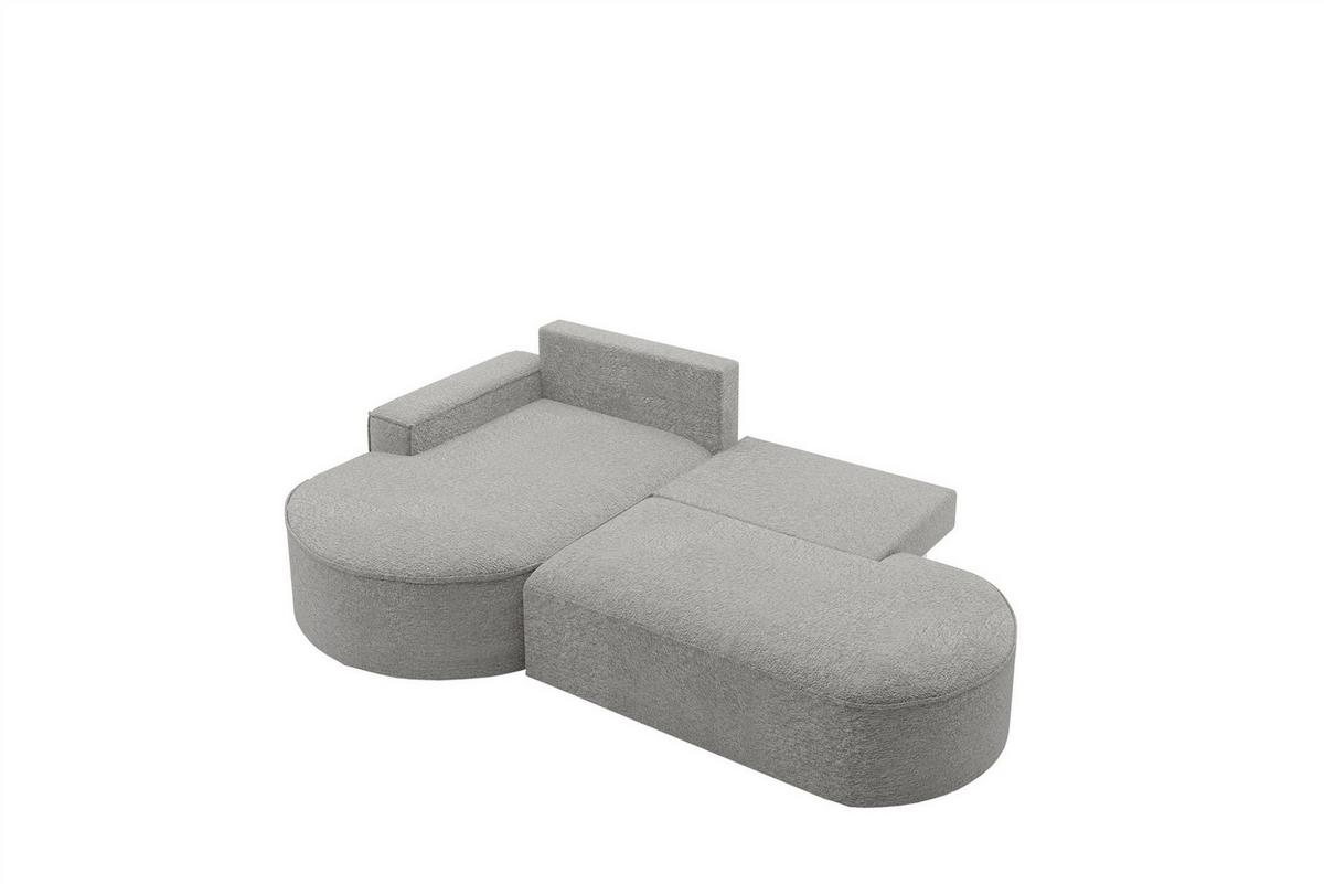 ECKSOFA Girona Mit Schlaffunktion - Grau, Holzwerkstoff/Textil (278/179cm) - Fun Möbel