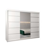SCHWEBETÜRENSCHRANK 200/250/62 3-türig - Silberfarben/Weiß, Holz/Kunststoff (250/200/62cm) - MÖBEL KRYSPOL