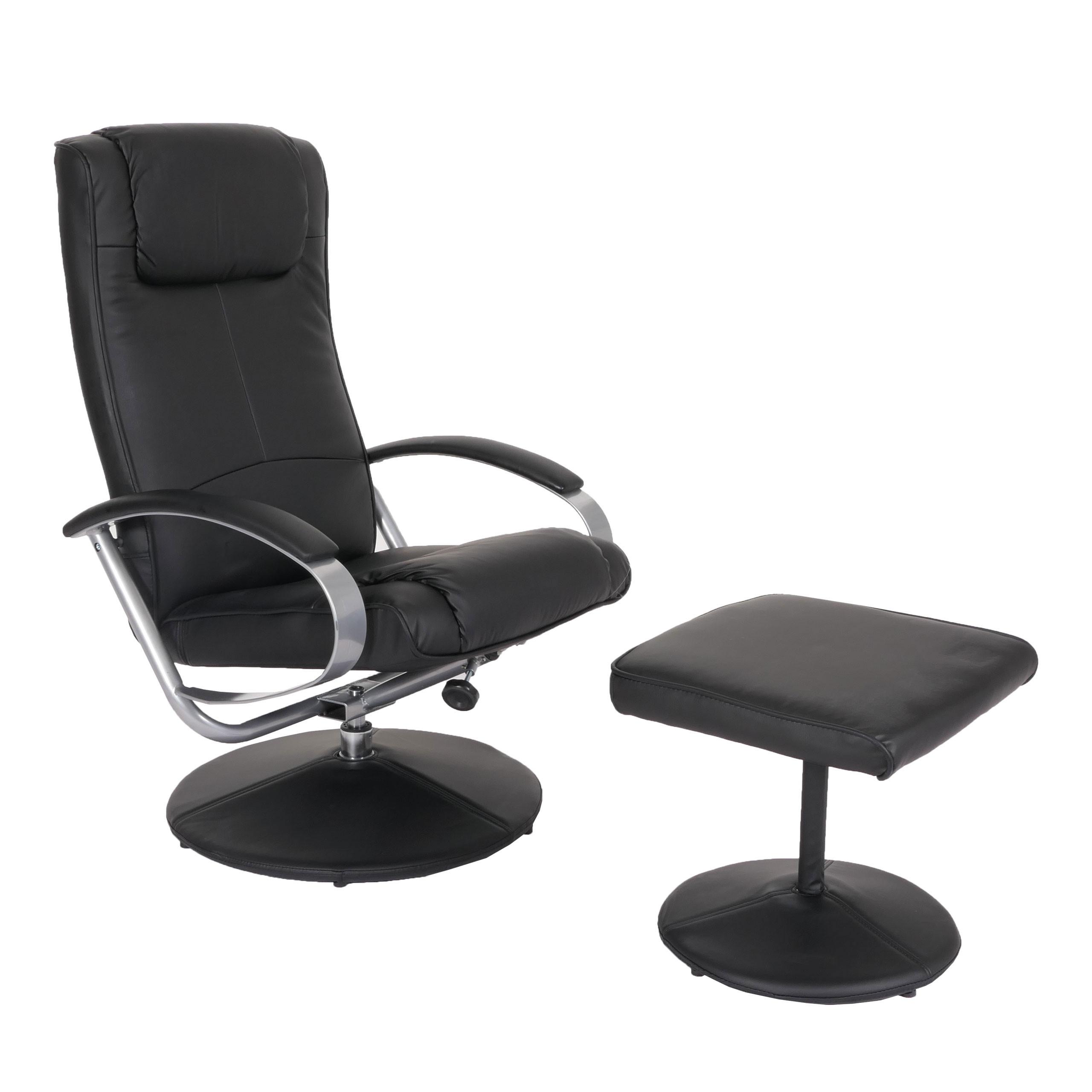 RELAXSESSEL MIT HOCKER Schwarz - Schwarz, Textil (68/101/83cm) - MCW