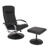 RELAXSESSEL MIT HOCKER Schwarz - Schwarz, Textil (68/101/83cm) - MCW