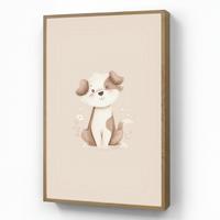 WANDLEUCHTE MIT AKKU Hund - Gefleckt - Braun 70x100 cm - Beige, Holzwerkstoff (70/100/8cm) - OnlyWow