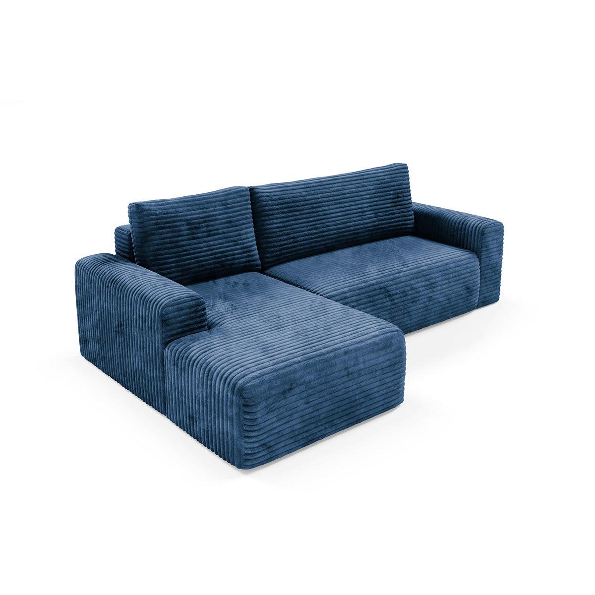 ECKSOFA Romeo 3 Sitzplätze Dunkelblau - Blau, Holz (268/163cm) - Petits-meubles