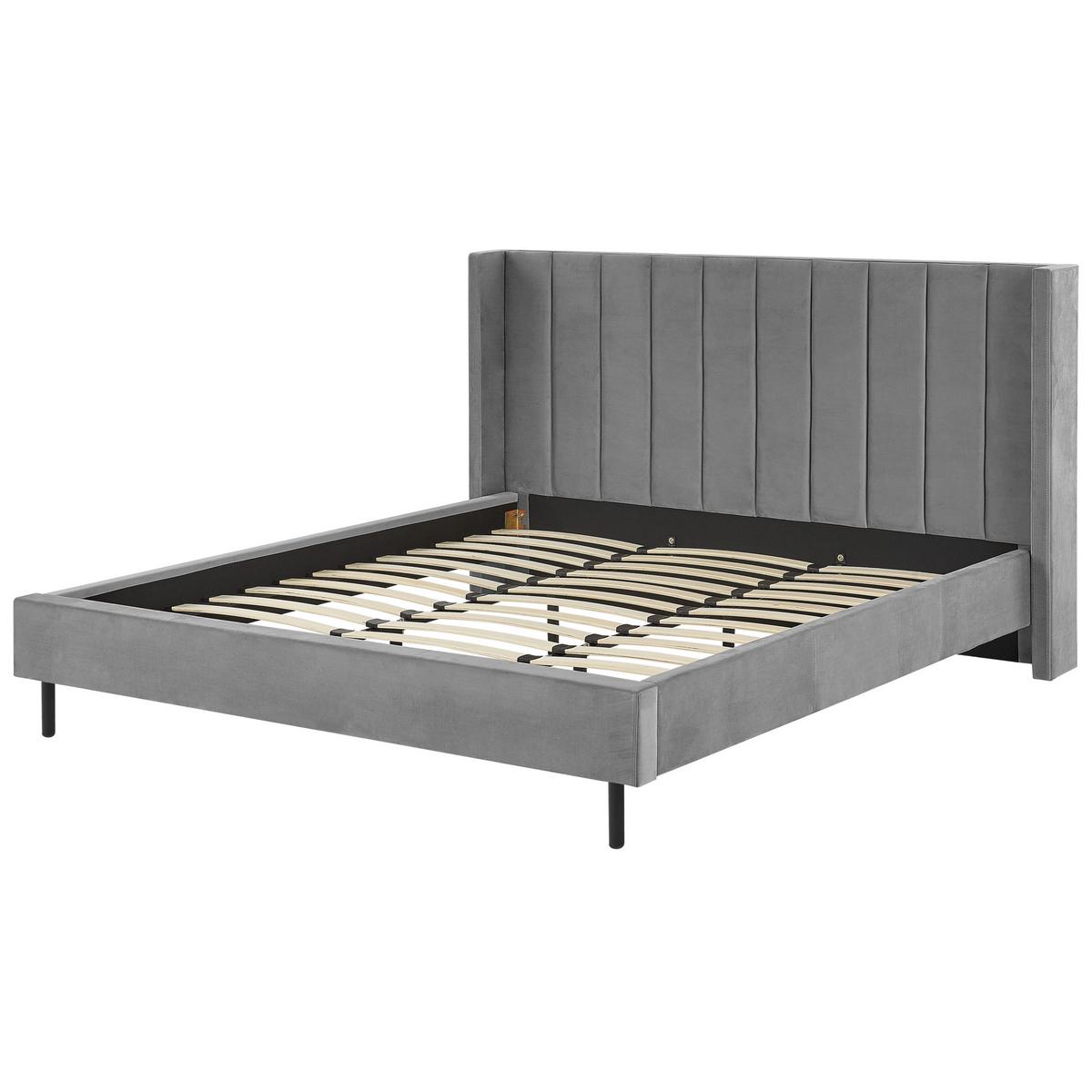 BETT mit Lattenrost 180x200 cm Grau Villette - Grau, Textil (180/200cm) - Beliani