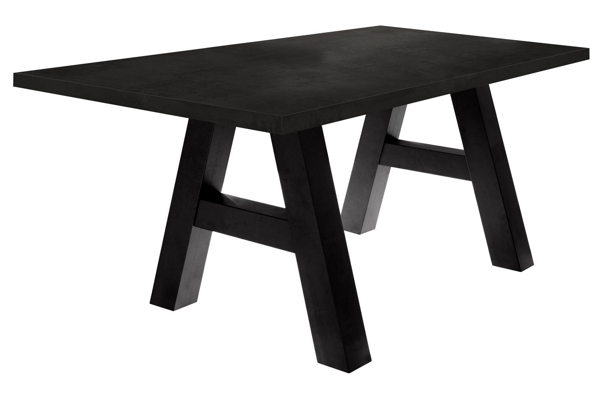 ESSZIMMERTISCH Elia 8 140 x 90 x 75 Esstisch Schwarzstahl - Schwarz, Holz (140/90/75cm) - 58aufmkessel
