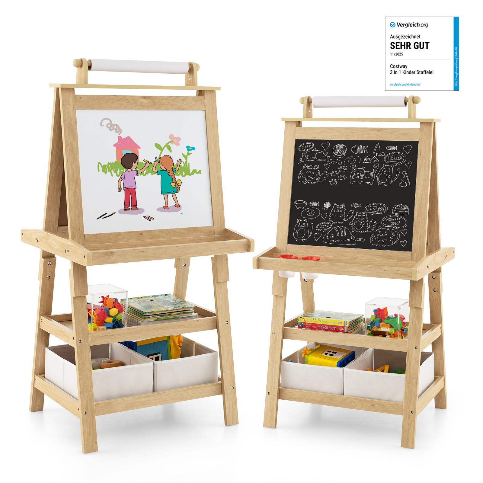 STAFFELEI Natur - Naturfarben, Holz (59/117/50cm) - COSTWAY