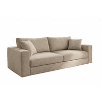 SOFA AMINA Cremeweiß Flachgewebe - Creme/Schwarz, Buchenholz/Textil (228/82/101cm) - KAWOLA