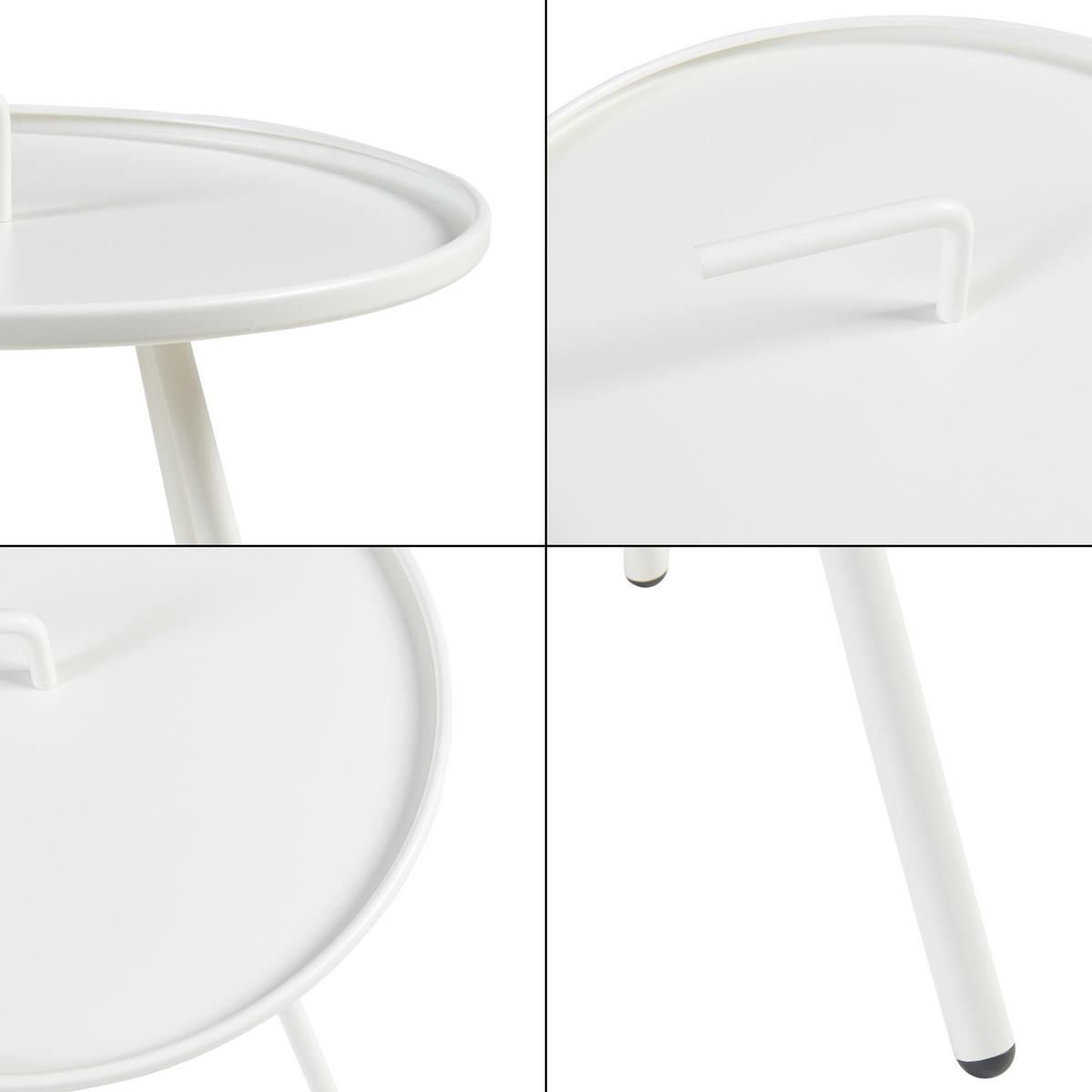 GARTEN-BEISTELLTISCH Fosen - Weiß, Metall (42/42/55cm) - [en.casa]