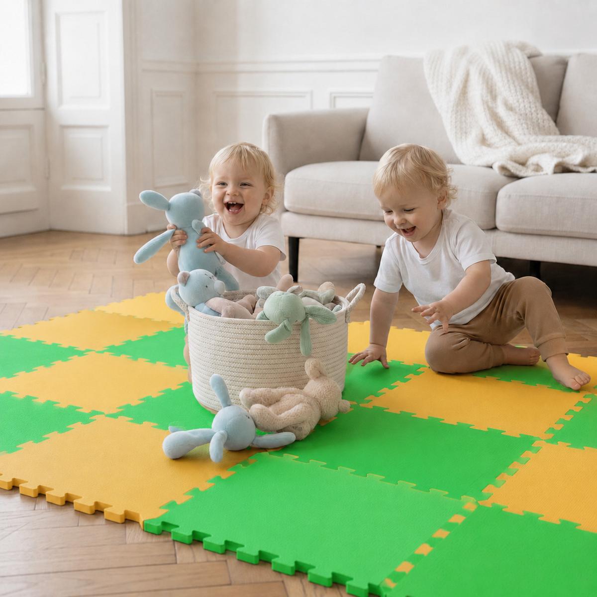 SPIELMATTE ab Null - 180/90/1 cm Puzzlematte Grün - Multicolor, Kunststoff (30/30cm) - Littletom