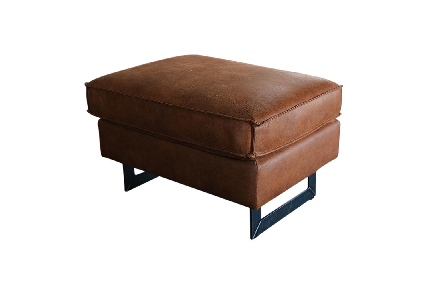 HOCKER VILNIUS Braun Kunstleder - Braun, Leder (76/48/56cm) - KAWOLA