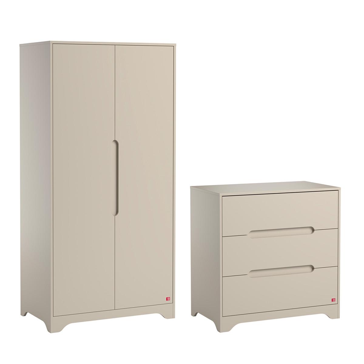 BABYZIMMER 2-teilig Ova Beige - Beige, Holzwerkstoff (88.5/89.5/52cm) - Petits-meubles