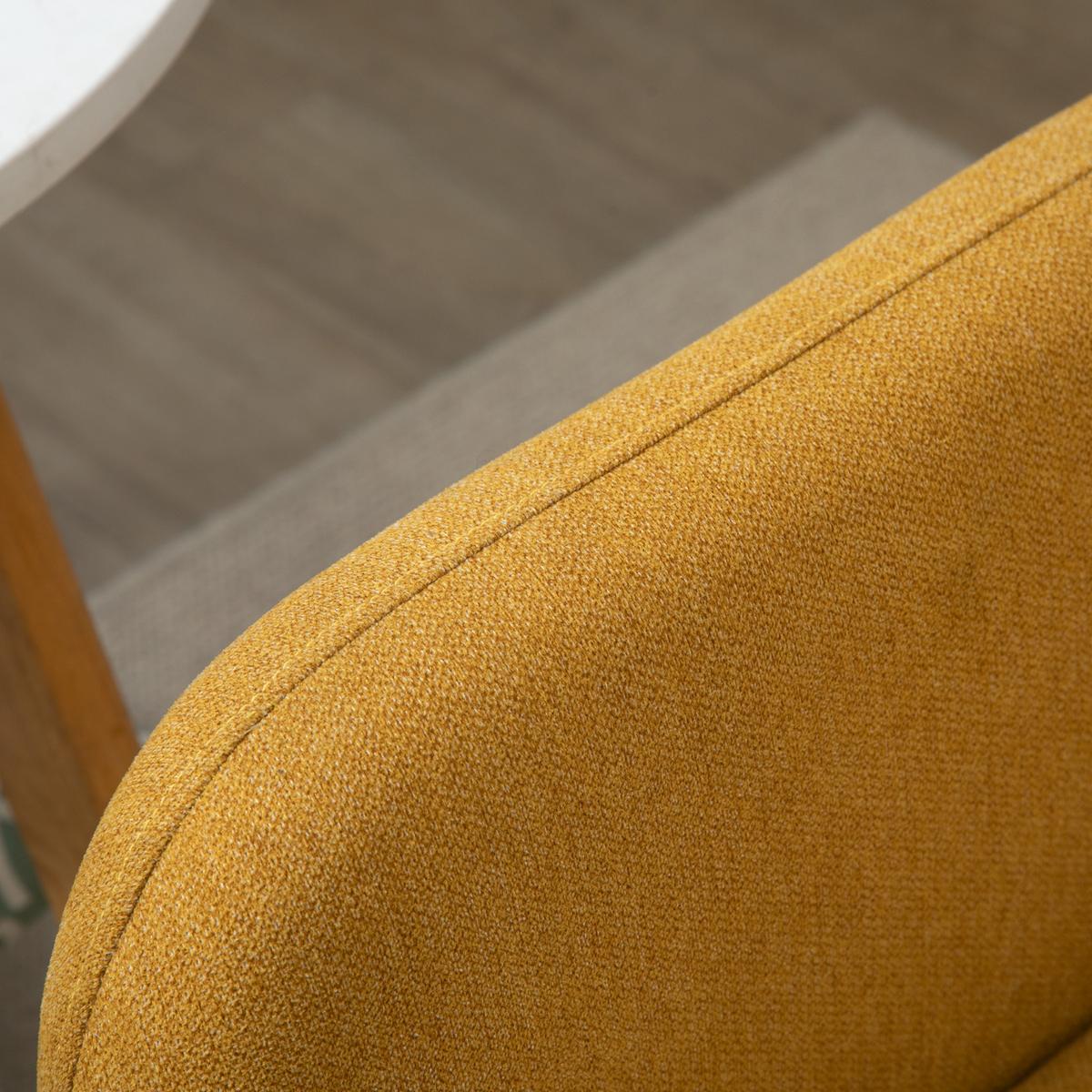 2 Sitzer Sofa, Couch mit 2 Wurfkissen, gepolsterter Doppelsofa mit Samtopik - Currygelb, Kunststoff (70/80/130cm) - HOMCOM