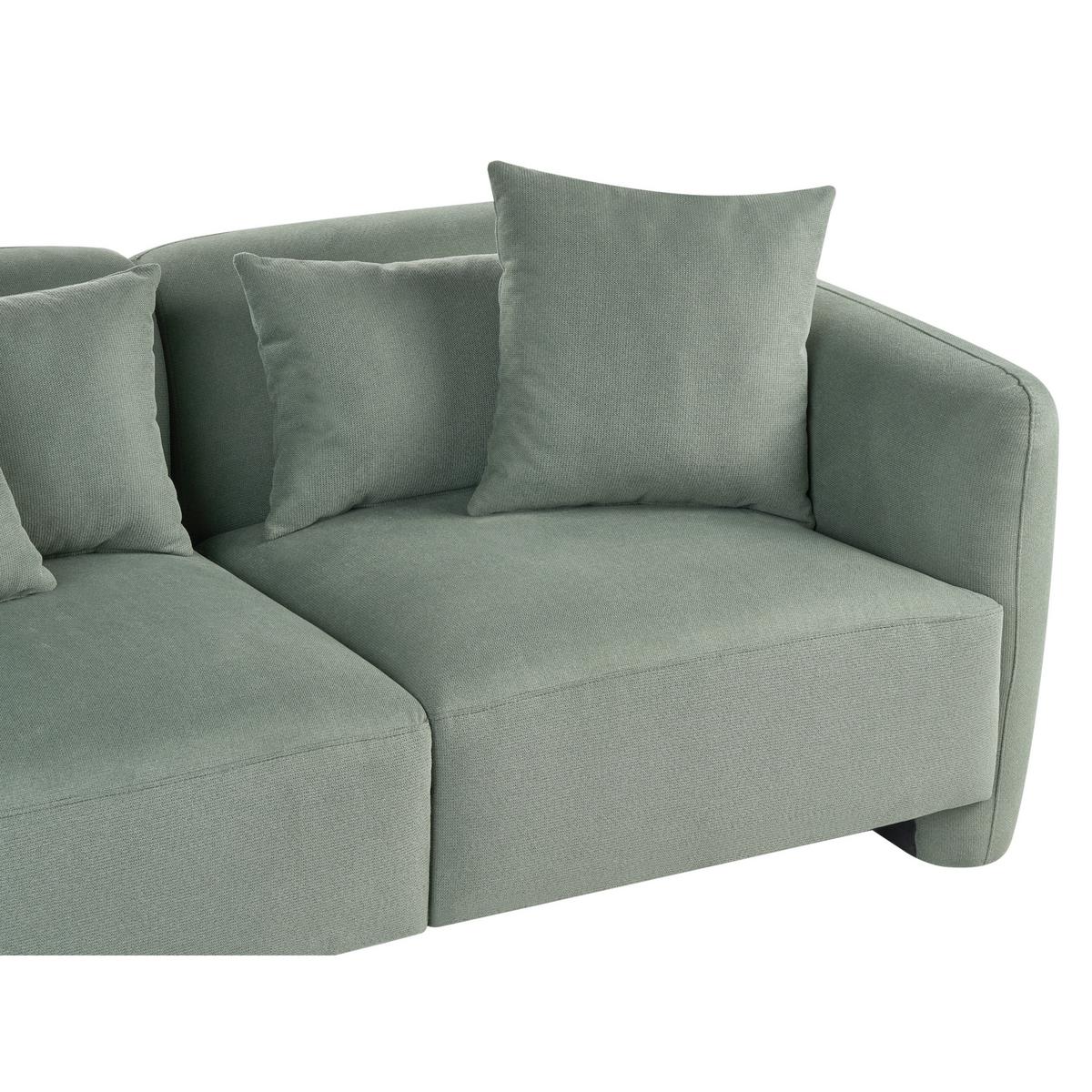 3-SITZER-SOFA Stoff Hellgrün Ekenes - Hellgrün, Textil (182/72/90cm) - Beliani