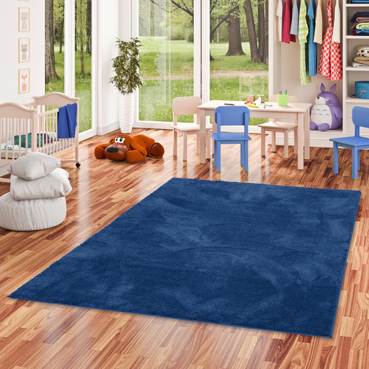KINDERTEPPICH SUPER SOFT HOCHFLOR SILKY KIDS - Dunkelblau, Textil (200/290cm) - Pergamon
