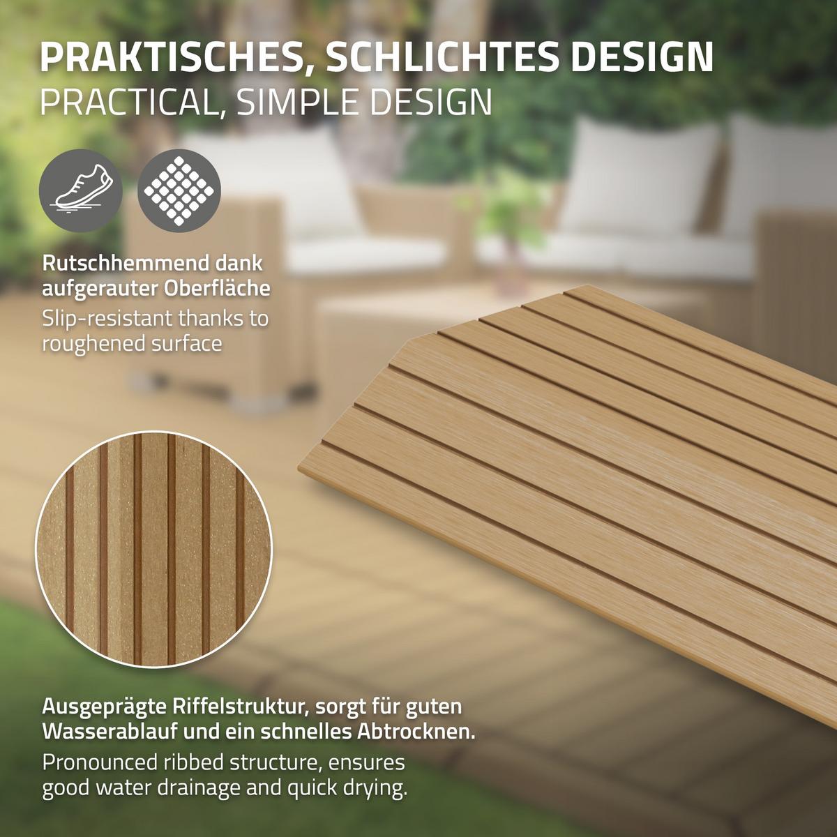 ABSCHLUSSLEISTE WPC Ecke rechts Teak - Alteiche, Holzwerkstoff (38/2/7.5cm) - ML-DESIGN