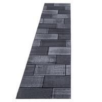 KURZFLORTEPPICH INN, in Steinoptik, Schwarz, 80 x 300 cm - Schwarz, Textil (80/300cm) - KADIMA DESIGN