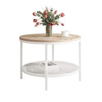 COUCHTISCH CANDY 60/42 cm runden, Weiß / Artisan-Eiche - Eiche Artisan/Weiß, Glas/Metall (60/60/42cm) - Idohome