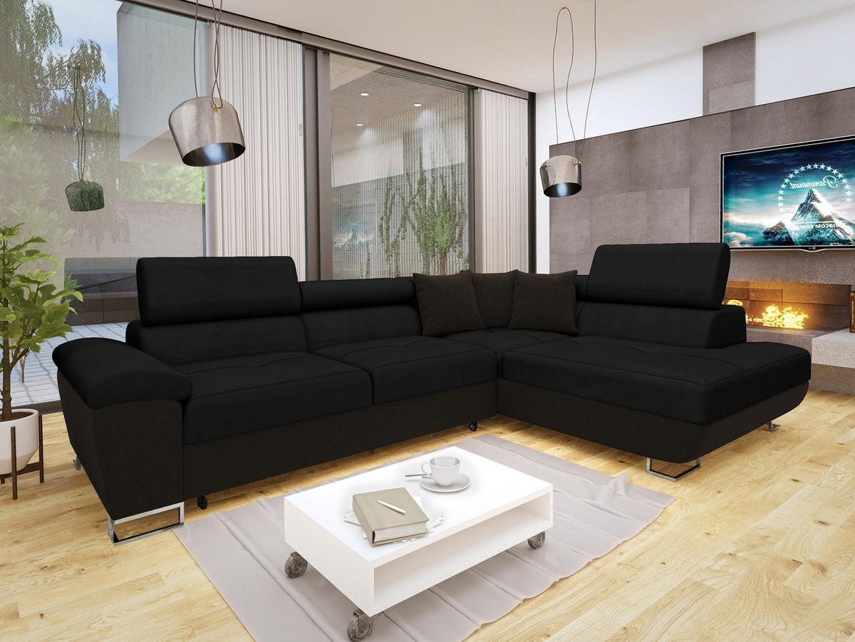 ECKSOFA Cotere, Seite: Rechts - Schwarz, Holz/Textil (202/270cm) - MIRJAN24
