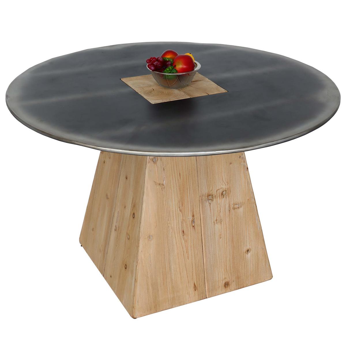 ESSTISCH Braun, Metall - Silberfarben/Braun, Holz (120/120/74cm) - MCW
