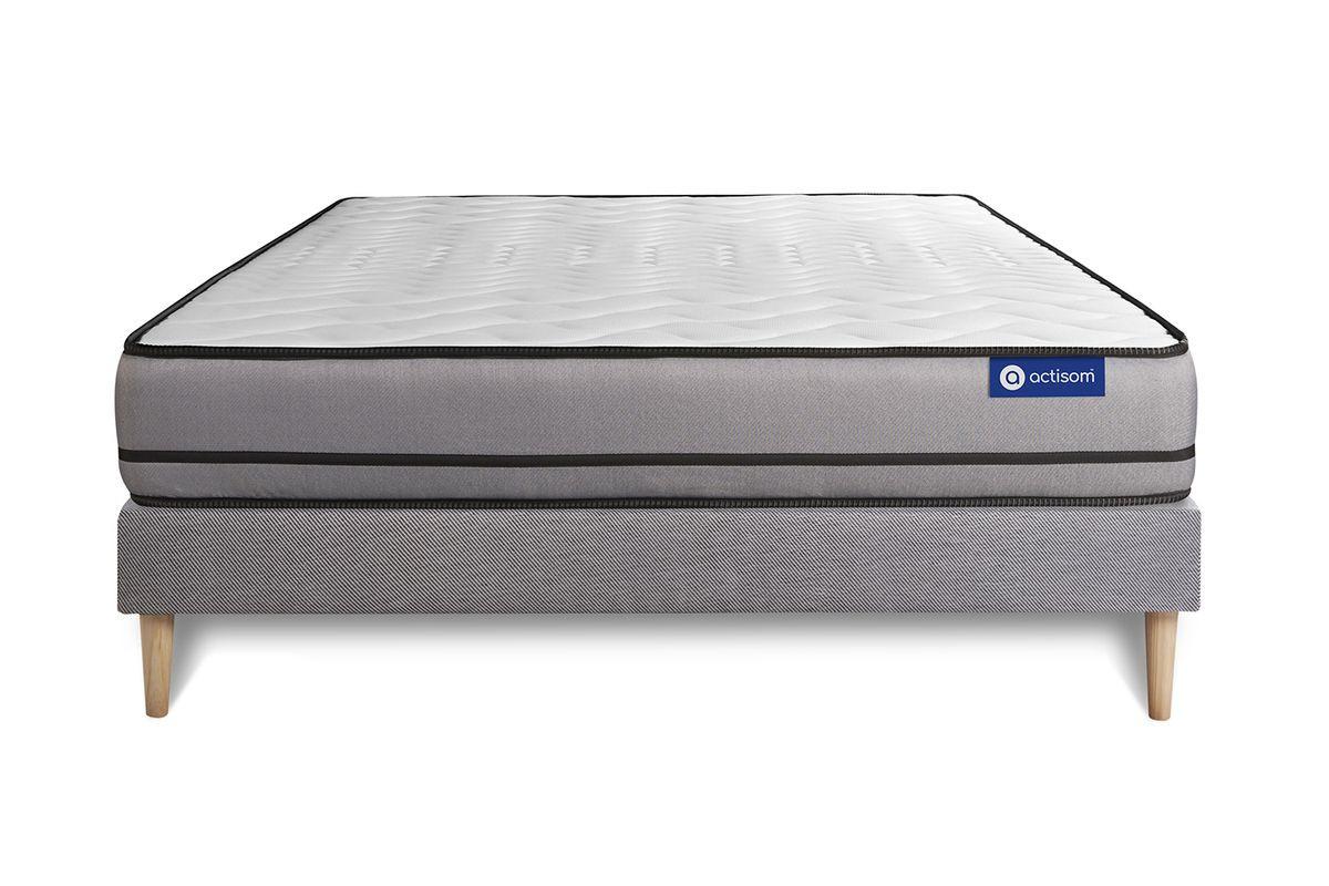 BETT Actimemo night Memory-Schaum 200 x 200 cm h4 - Kit Bettgestell Grau - Beige/Grau, Karton/Holz (200/200cm) - ACTISOM