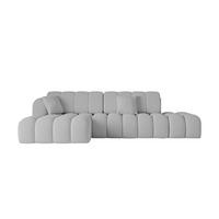 ECKSOFA mit Schlaffunktion Ottomane Links OLEA-L2 321x164x75 Hellgrau Bouclé - Hellgrau/Schwarz, Holzwerkstoff/Kunststoff (321/164cm) - ALTDECOR