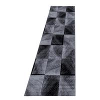 TEPPICH Kurzflor INN in Schwarz, kariert, 80 x 300 cm - Schwarz, Textil (80/300cm) - KADIMA DESIGN