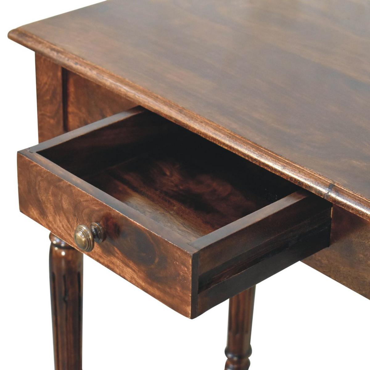 SCHREIBTISCH mit California-Walnuss-Finish, 1 Schublade, 4 nordische Beine. - Dunkelbraun, Holz (80/45/78cm) - Artisan Furniture