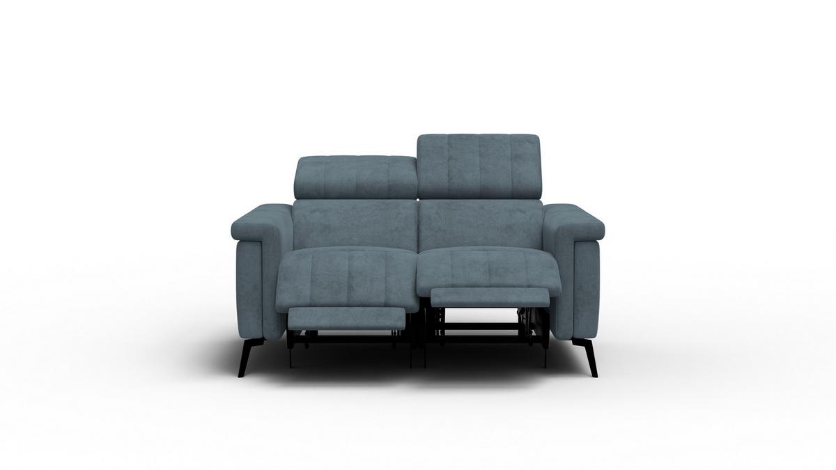 RELAXSOFA NORDEL 2-Sitzer, blaugrau - Blaugrau/Schwarz, Holz/Textil (150/80/105cm) - Wozimo